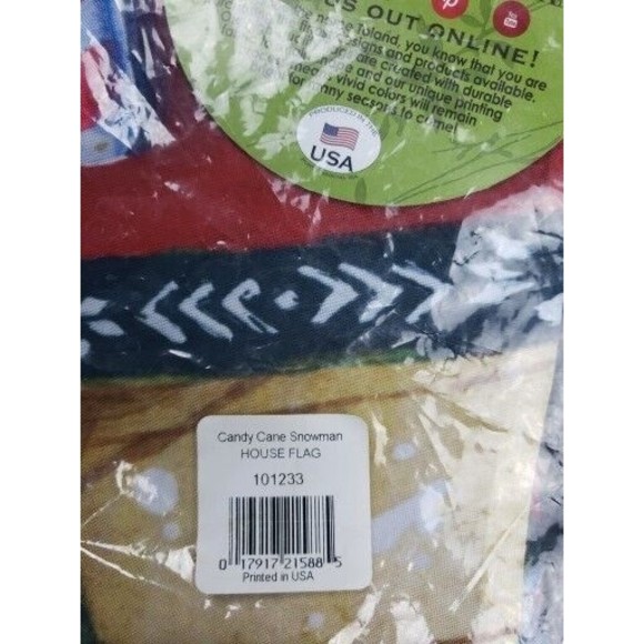 Toland - Candy Cane Snowman Welcome House Flag - 28x40 - Picture 4 of 6